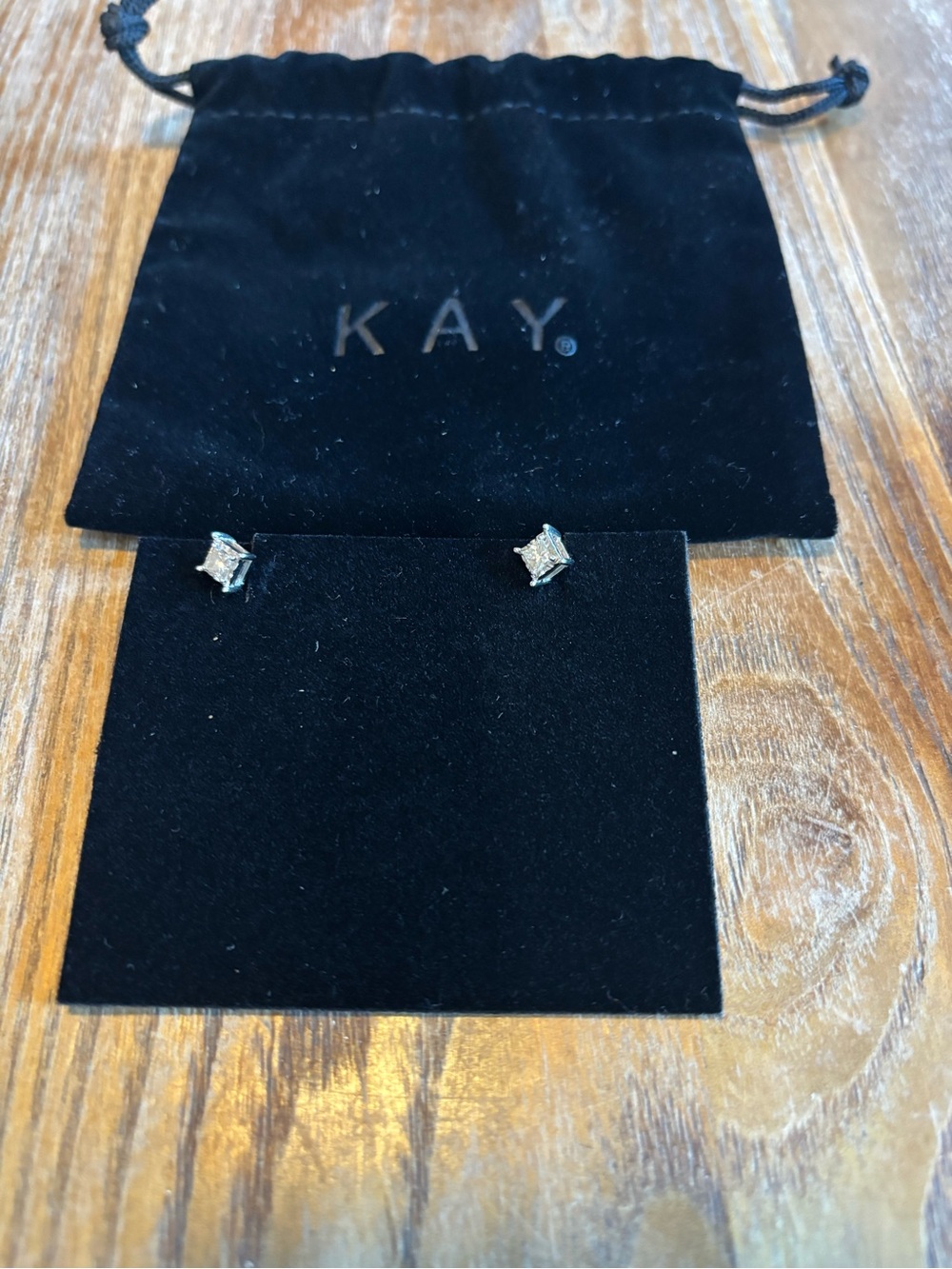 Kay 10k white gold diamond earrings color J clairty 13 1/2 carat total